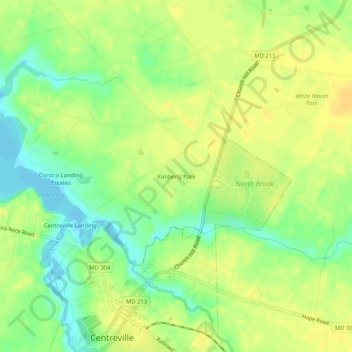 Kimberly Park topographic map, elevation, terrain
