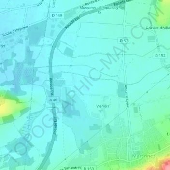 Chazelle topographic map, elevation, terrain