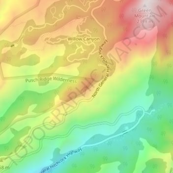 Lizard Rock topographic map, elevation, terrain