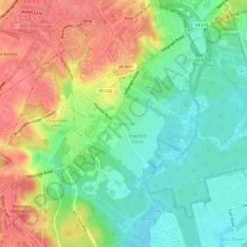 Hayfield topographic map, elevation, terrain