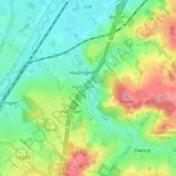 Oud Dorp topographic map, elevation, terrain