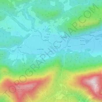 Lain topographic map, elevation, terrain