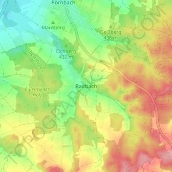 Raitbach topographic map, elevation, terrain