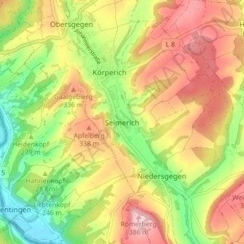 Seimerich topographic map, elevation, terrain