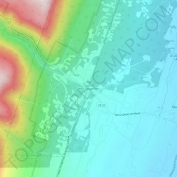 West Saugerties topographic map, elevation, terrain