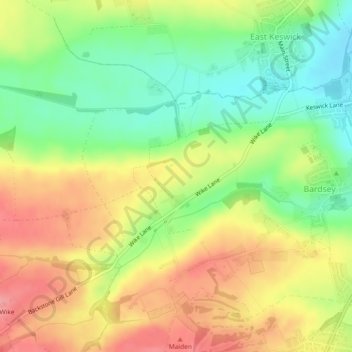 Rigton Moor topographic map, elevation, terrain