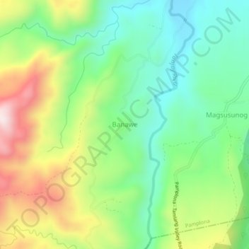 Banawe topographic map, elevation, terrain
