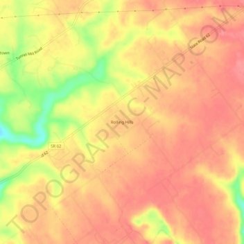 Rolling Hills topographic map, elevation, terrain