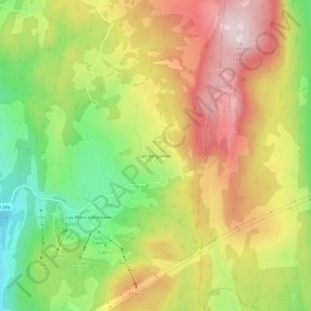 Les Bergonnes topographic map, elevation, terrain