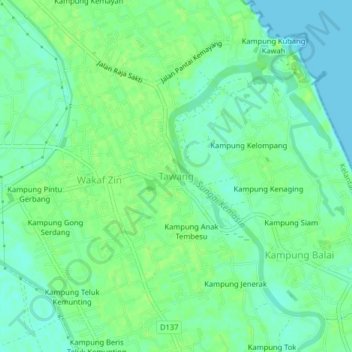 Tawang topographic map, elevation, terrain