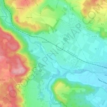 Westerham topographic map, elevation, terrain