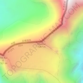Chamar topographic map, elevation, terrain