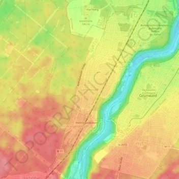Gartenstadt topographic map, elevation, terrain