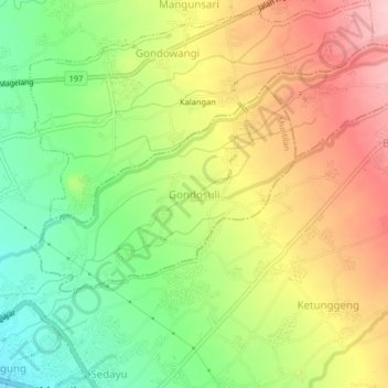 Gondosuli topographic map, elevation, terrain