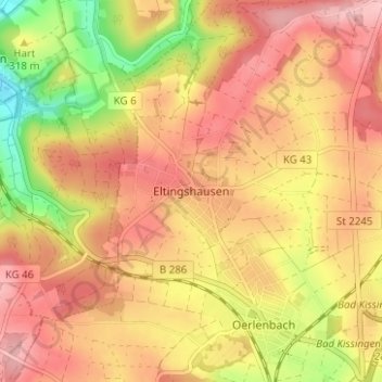 Eltingshausen topographic map, elevation, terrain