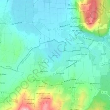 La Live topographic map, elevation, terrain