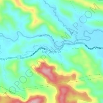Malinao Ibaba topographic map, elevation, terrain