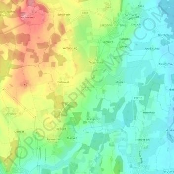 Gersdorf topographic map, elevation, terrain