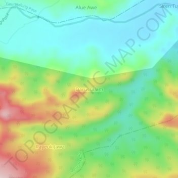 Darussalam topographic map, elevation, terrain