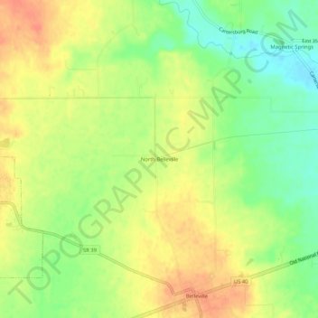 North Belleville topographic map, elevation, terrain