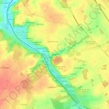 La Vallée topographic map, elevation, terrain