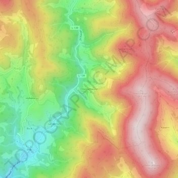 Elbenschwand topographic map, elevation, terrain