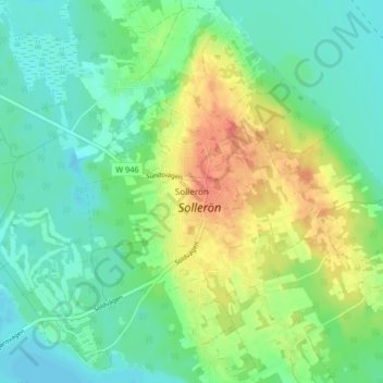 Sollerön topographic map, elevation, terrain