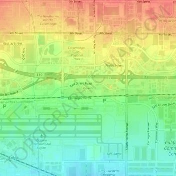 Guasti topographic map, elevation, terrain