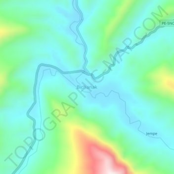 Bichanak topographic map, elevation, terrain