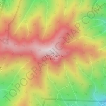 Cold Mountain topographic map, elevation, terrain