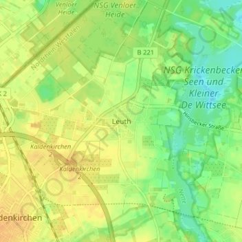 Leuth topographic map, elevation, terrain
