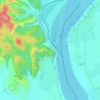 Golden Triangle topographic map, elevation, terrain