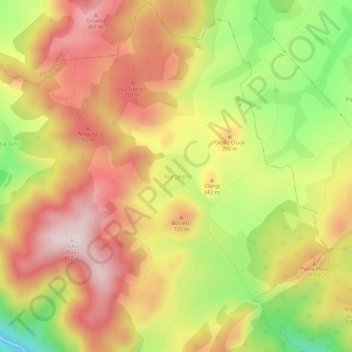 Borzești topographic map, elevation, terrain