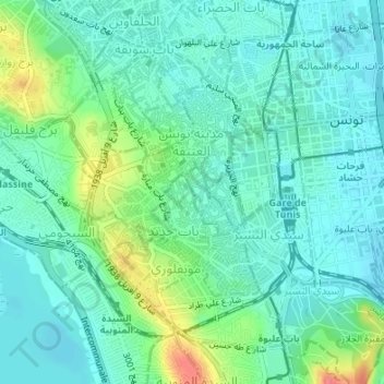 Dar Ibn Khaldoun topographic map, elevation, terrain