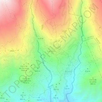 Laroles topographic map, elevation, terrain