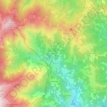 Ferriere topographic map, elevation, terrain