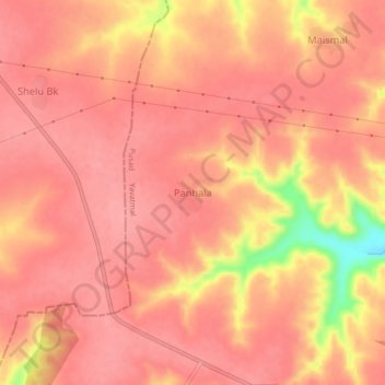 Panhala topographic map, elevation, terrain
