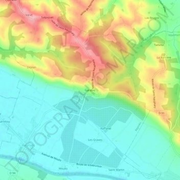 Garabio topographic map, elevation, terrain
