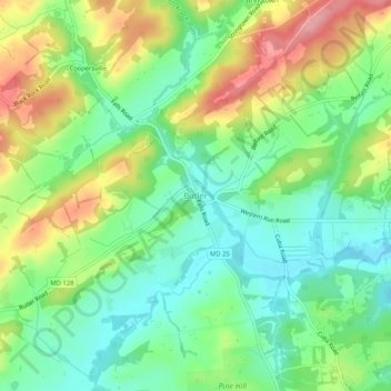 Butler topographic map, elevation, terrain
