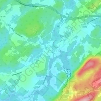 Hope topographic map, elevation, terrain