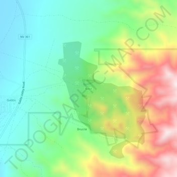 Basic topographic map, elevation, terrain