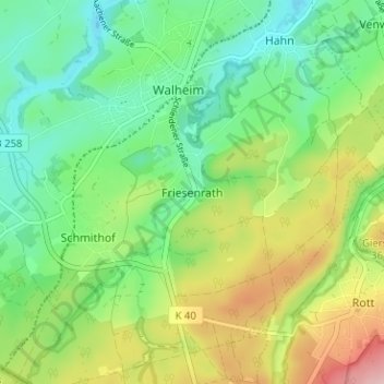 Friesenrath topographic map, elevation, terrain