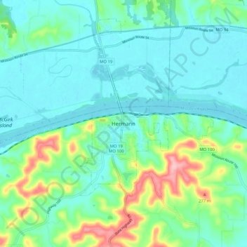 Hermann topographic map, elevation, terrain