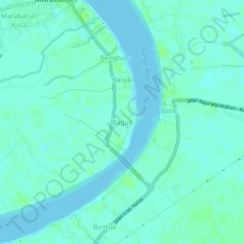 Bagus topographic map, elevation, terrain
