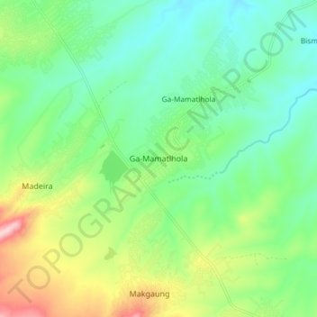 Ga-Mamatlhola topographic map, elevation, terrain