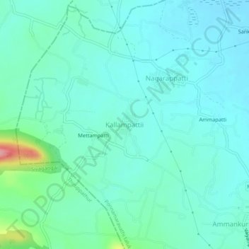 Kallampattii topographic map, elevation, terrain