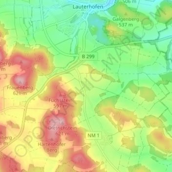 Hillohe topographic map, elevation, terrain
