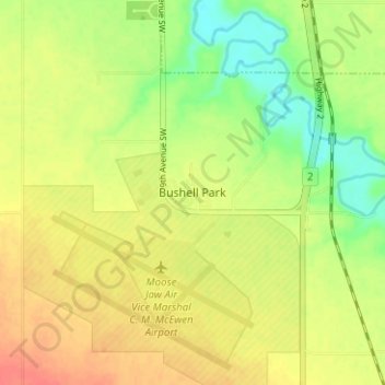 Bushell Park topographic map, elevation, terrain