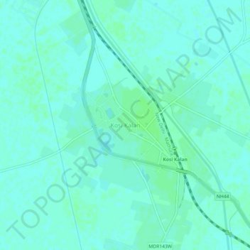 Kosi Kalan topographic map, elevation, terrain