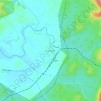 Collem topographic map, elevation, terrain